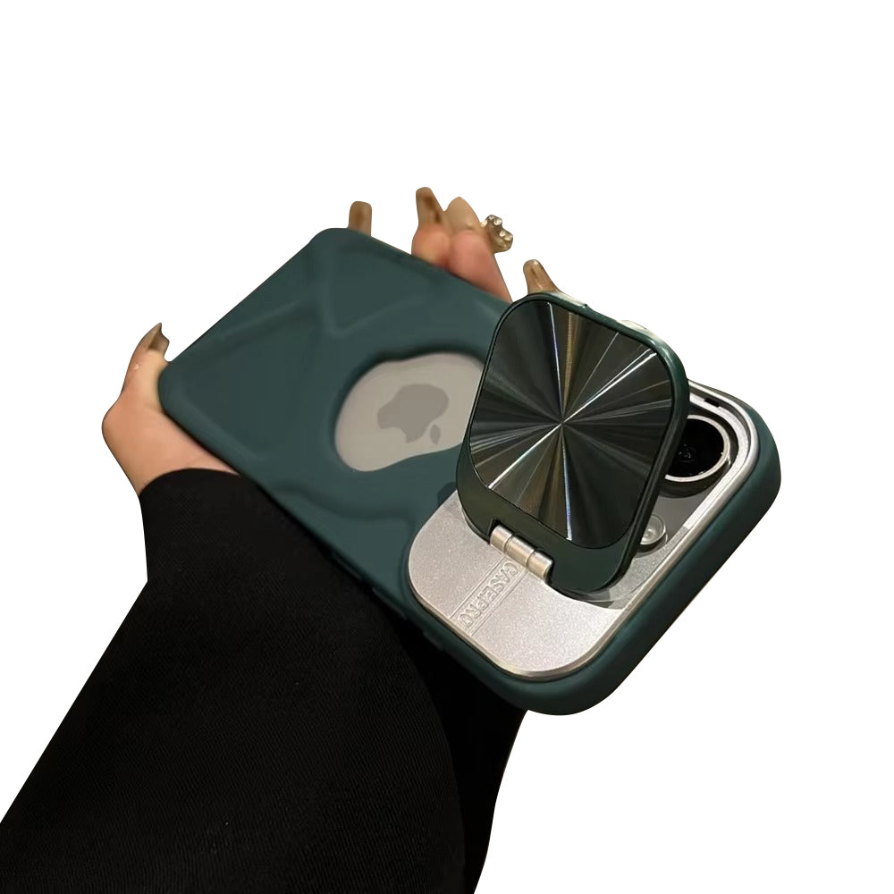 Luxury Apple iPhone Case Ultra Thin Shockproof Magnetic Full All Around Protection Cover with Matte Bracket & Logo Window