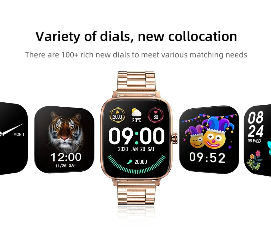Premium Smartwatch for iPhone – Custom Dial Bluetooth Watch for Men & Women, Full Touchscreen Fitness Bracelet with Waterproof