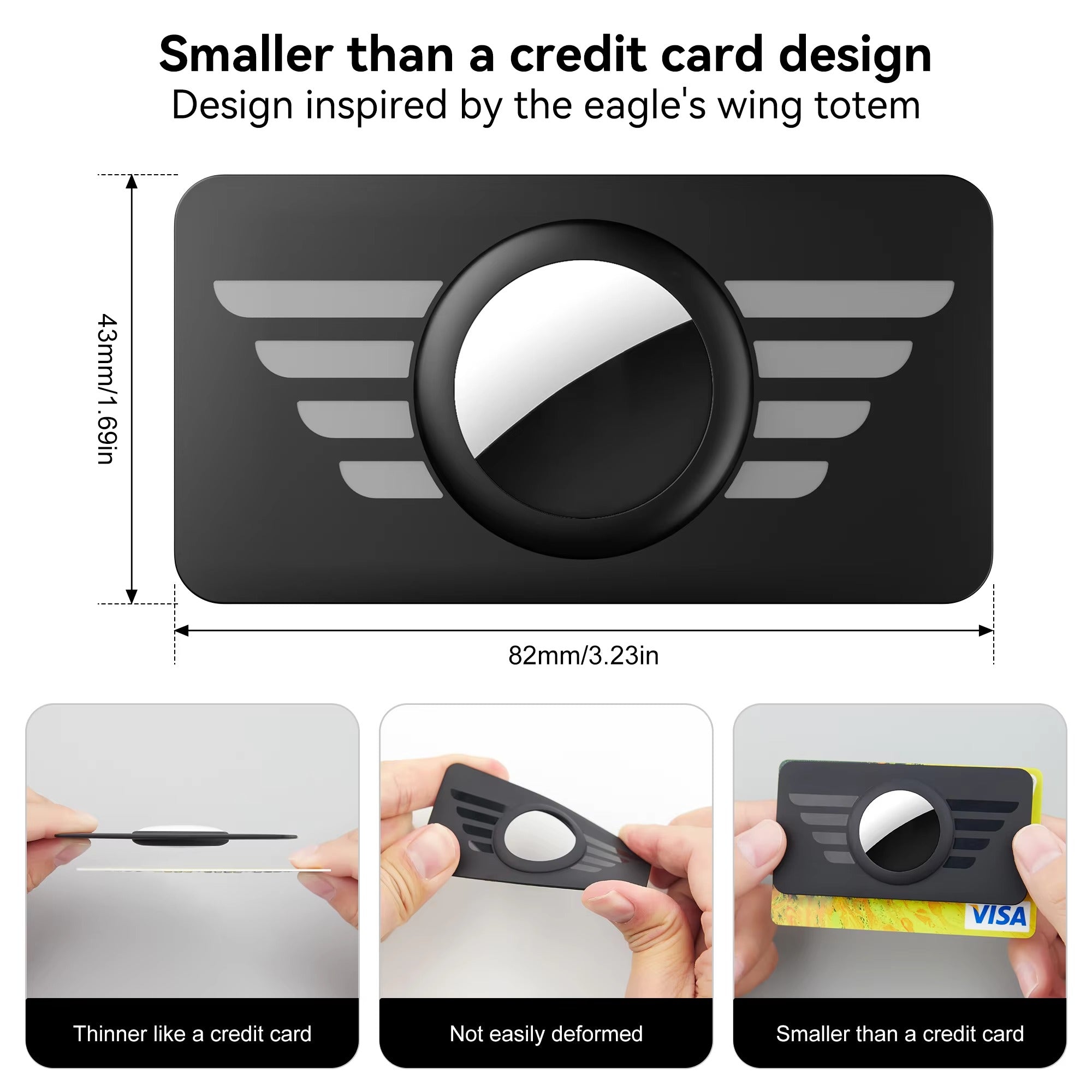 Premium Slim AirTag Wallet Case – Ultra-Thin Credit Card Holder Anti-Lost GPS Tracker Cover, Durable ABS Material, Lightweight Protective Sleeve for Wallets