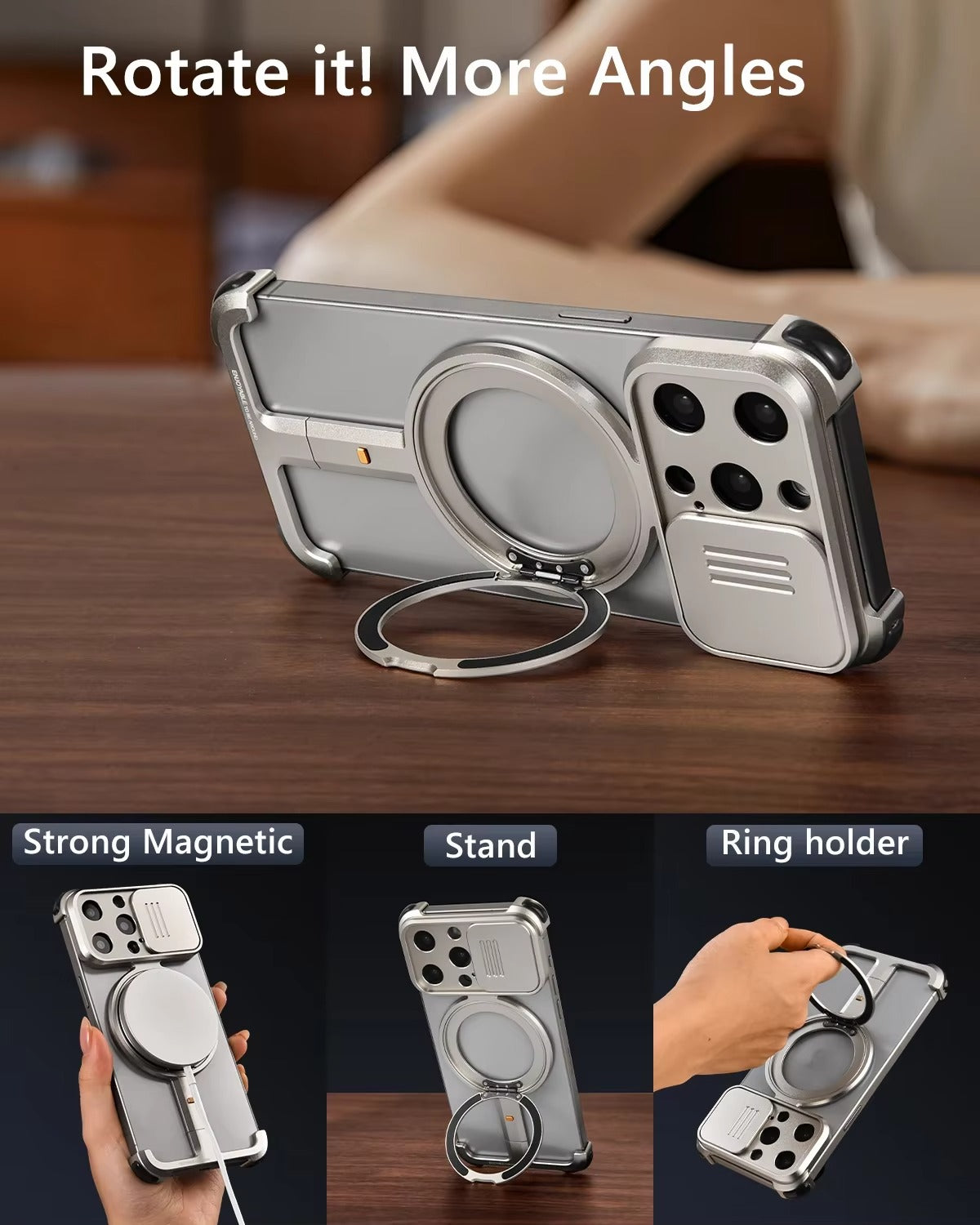 Premium Apple iPhone Case n, Ultra Thin Shockproof Magnetic Full All Around Protection Cover with Wireless Charging Bumper