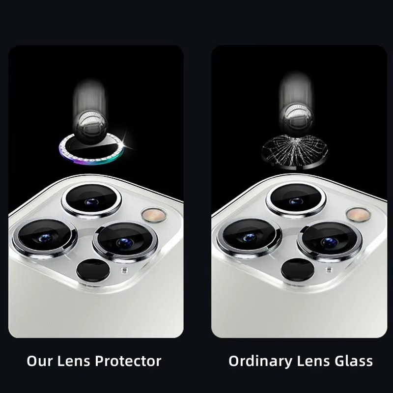 Premium Metal Camera Lens Protector – Tempered Glass Lens Cover Ring with Scratch Resistance, Shock Protection, Anti-Dust Coating and Precision Camera Protection