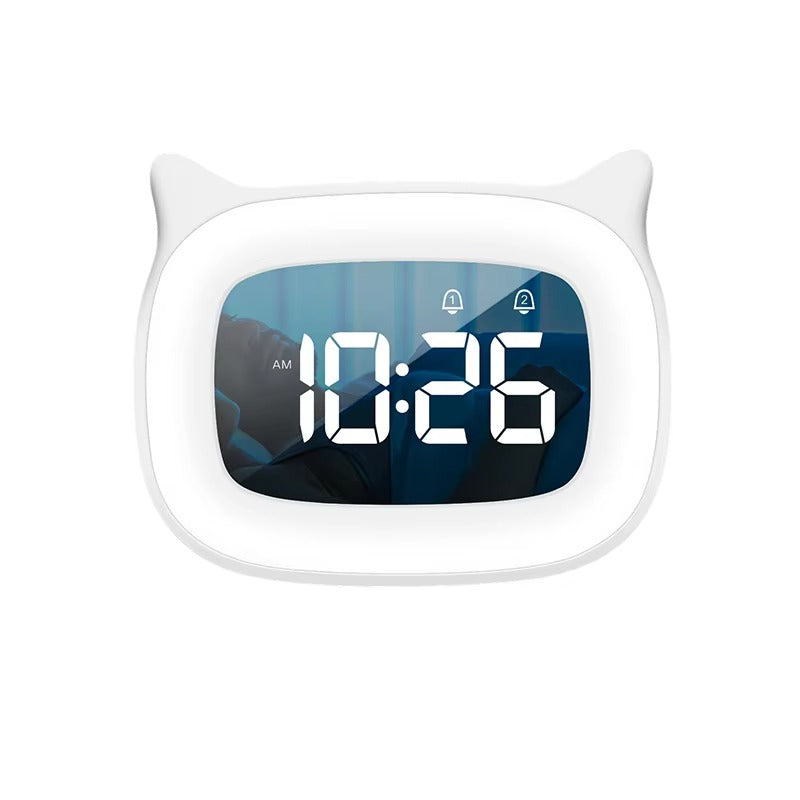 Premium Rechargeable LED Alarm Clock for iPhone Users – Touch Control Night Light, Always-On Display, 12/24H Music Desk Clock