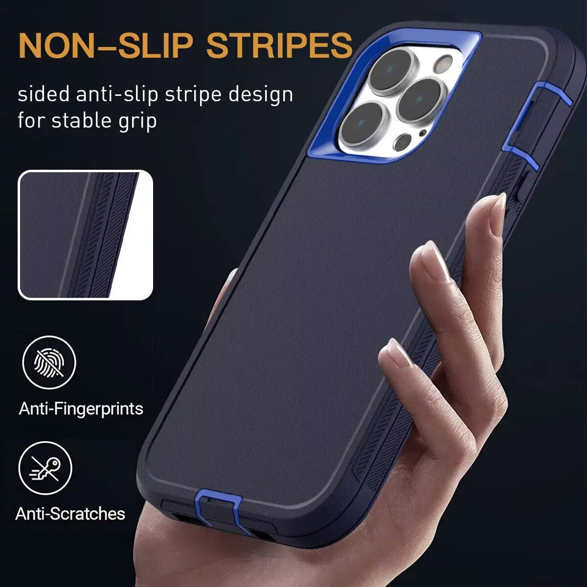 Robust Apple iPhone Case, MagSafe Compatible, Camera Lens & Screen Protection, Ultra Thin, Shockproof, Magnetic Full All Around Cover – 3-in-1 Defender Armor Rugged Case with Back Belt Clip & Full Body Protection