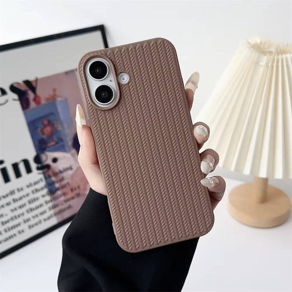 Luxury Apple iPhone Case, MagSafe Compatible, Camera Lens & Screen Protection, Ultra Thin, Shockproof, Magnetic Full All Around Cover – Woven Pattern Soft Silicone Case with Solid Color Stylish Design