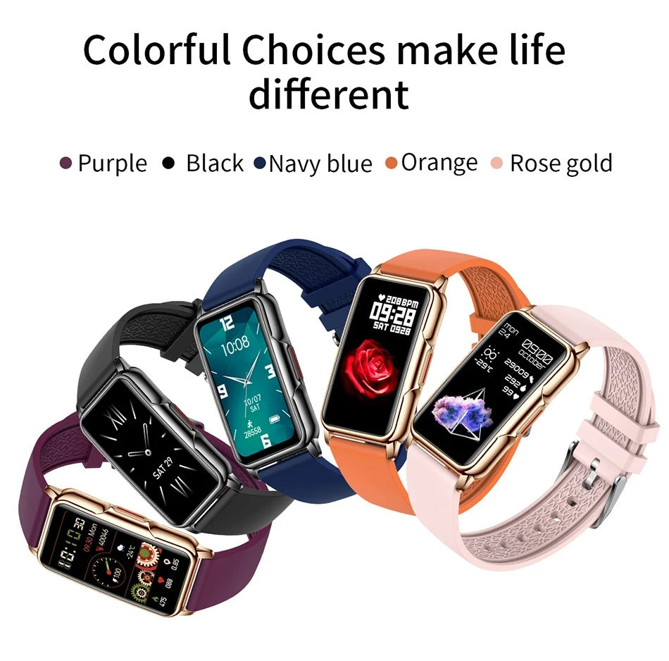 Luxury Smartwatch for Women with Bluetooth Calling – Full Touchscreen Fitness Tracker for iPhone, IP67 Waterproof, Heart Rate