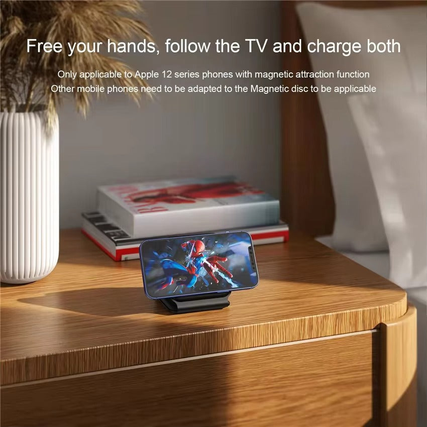 Premium 3 in 1 Magnetic Wireless Charger Pad – Portable Fast Charging Dock for iPhone, Apple Watch, AirPods with Foldable Stand, Type-C, 15W Output
