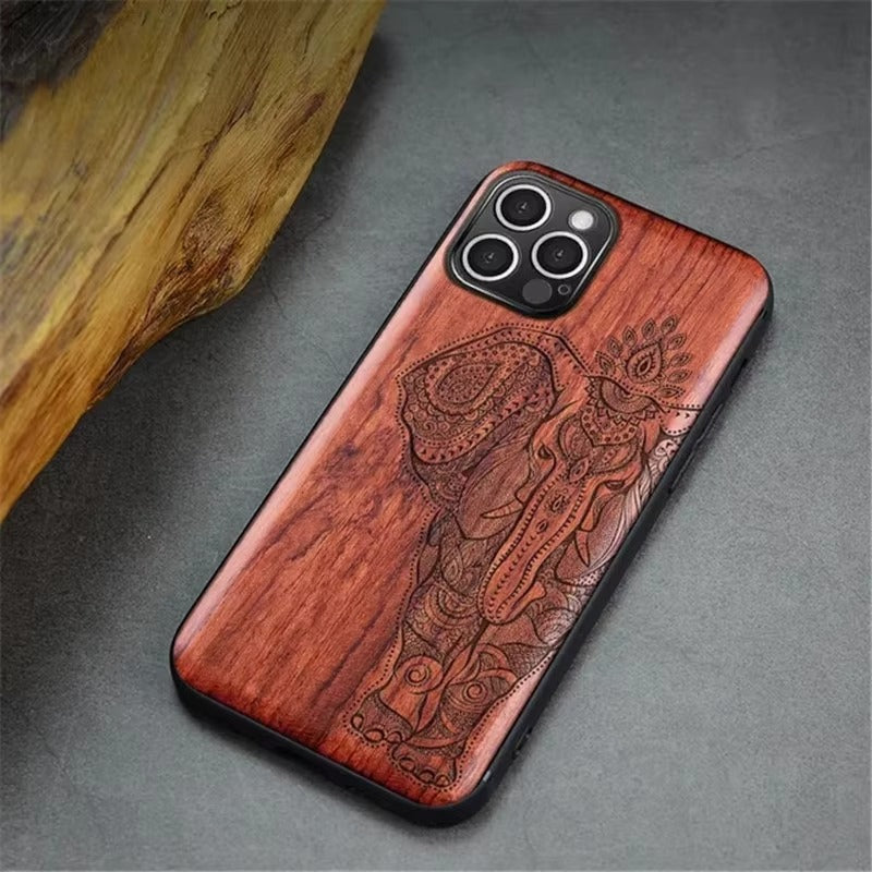Premium Apple iPhone Case, MagSafe Compatible, Camera Lens Protection, Screen Protection, Ultra Thin, Real Wood Cover