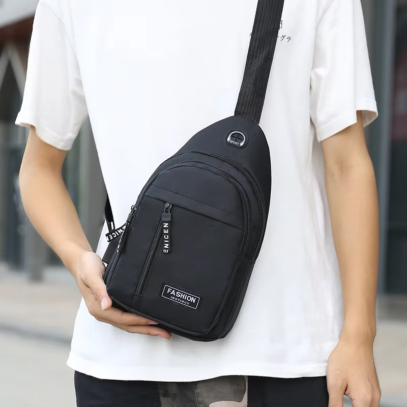 Premium Waterproof Crossbody Chest Bag for Men – Multifunctional Oxford Fabric Shoulder Sling with Anti-Theft Pocket, Stylish Casual Travel Pack