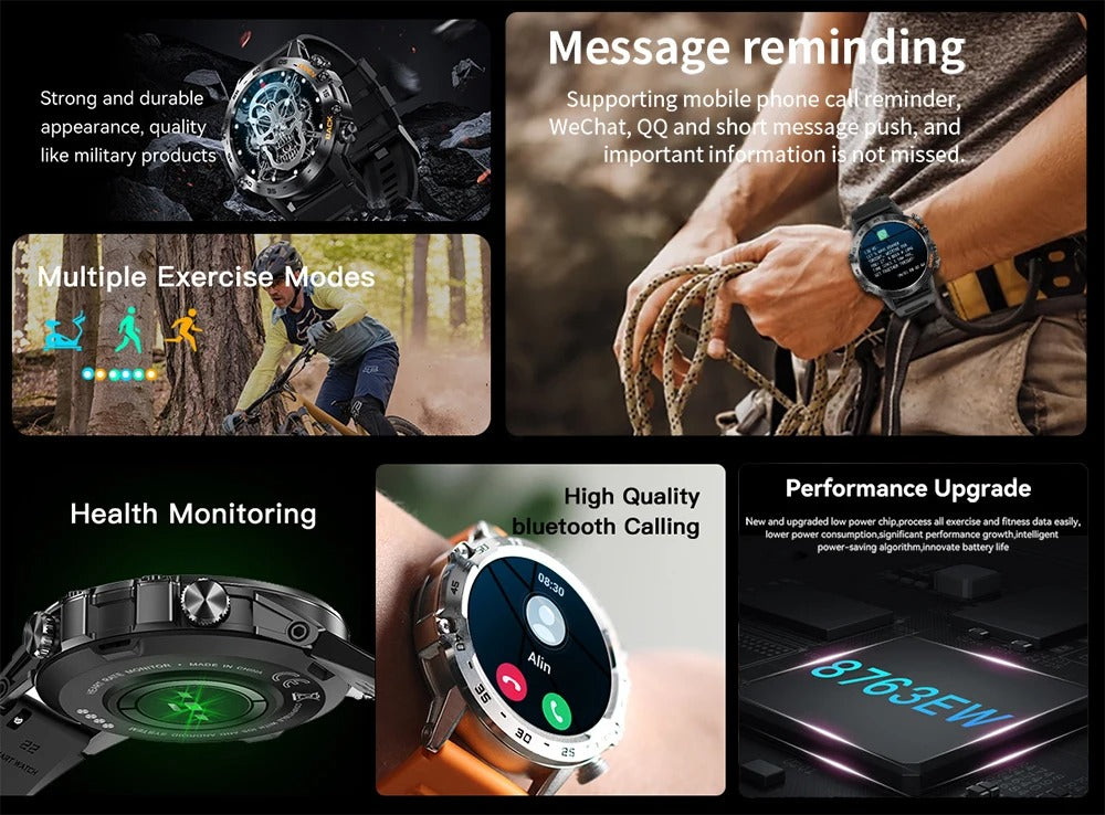 Luxury Bluetooth Call Smartwatch for iPhone – 1.39" Full Touch Fitness Tracker with Steel Band, IP67 Waterproof Health Watch