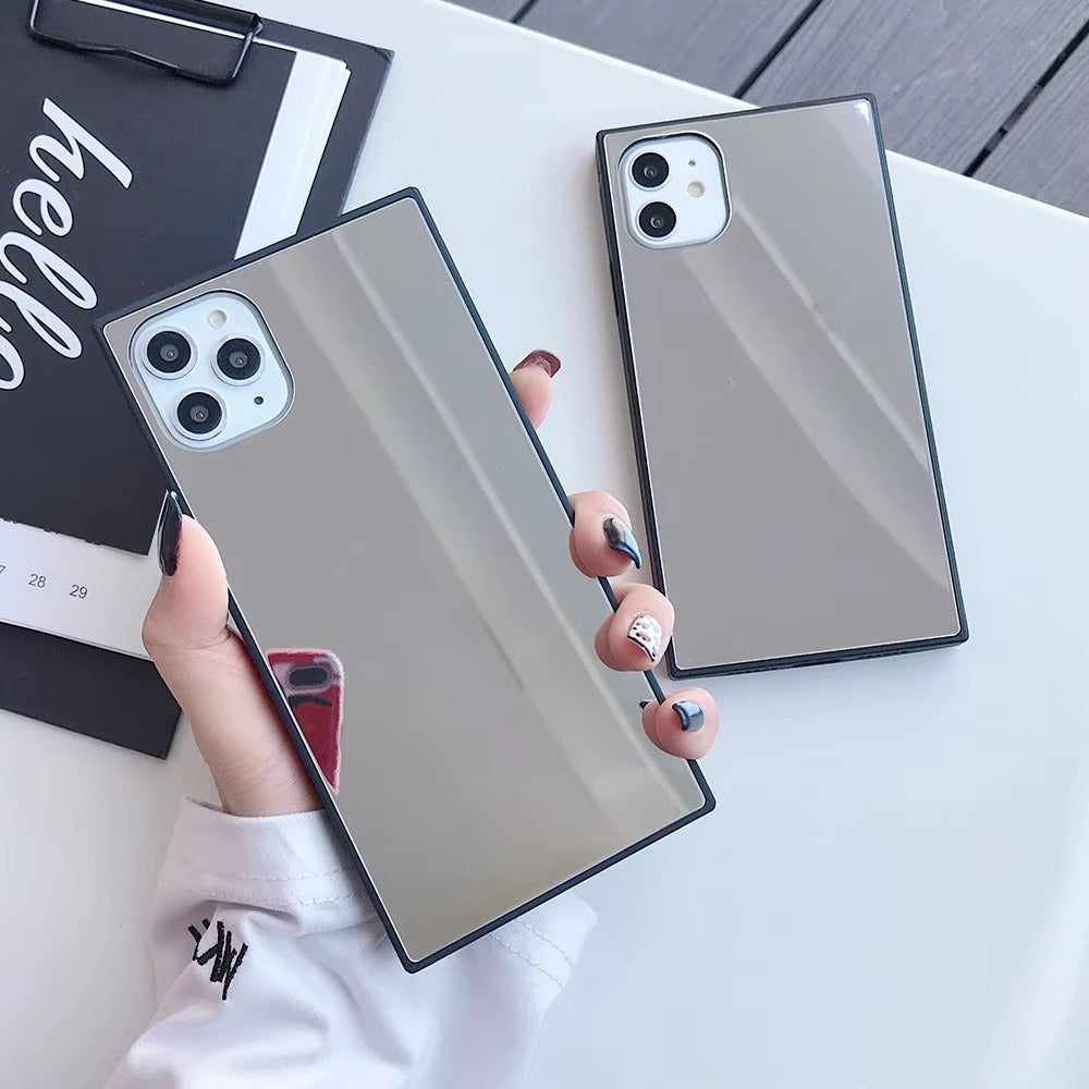 Luxury Apple iPhone Case, MagSafe Compatible, Camera Lens and Screen Protection, Ultra Thin, Shockproof, Magnetic, Full All Around Protection, Square Mirror Bumper Cover