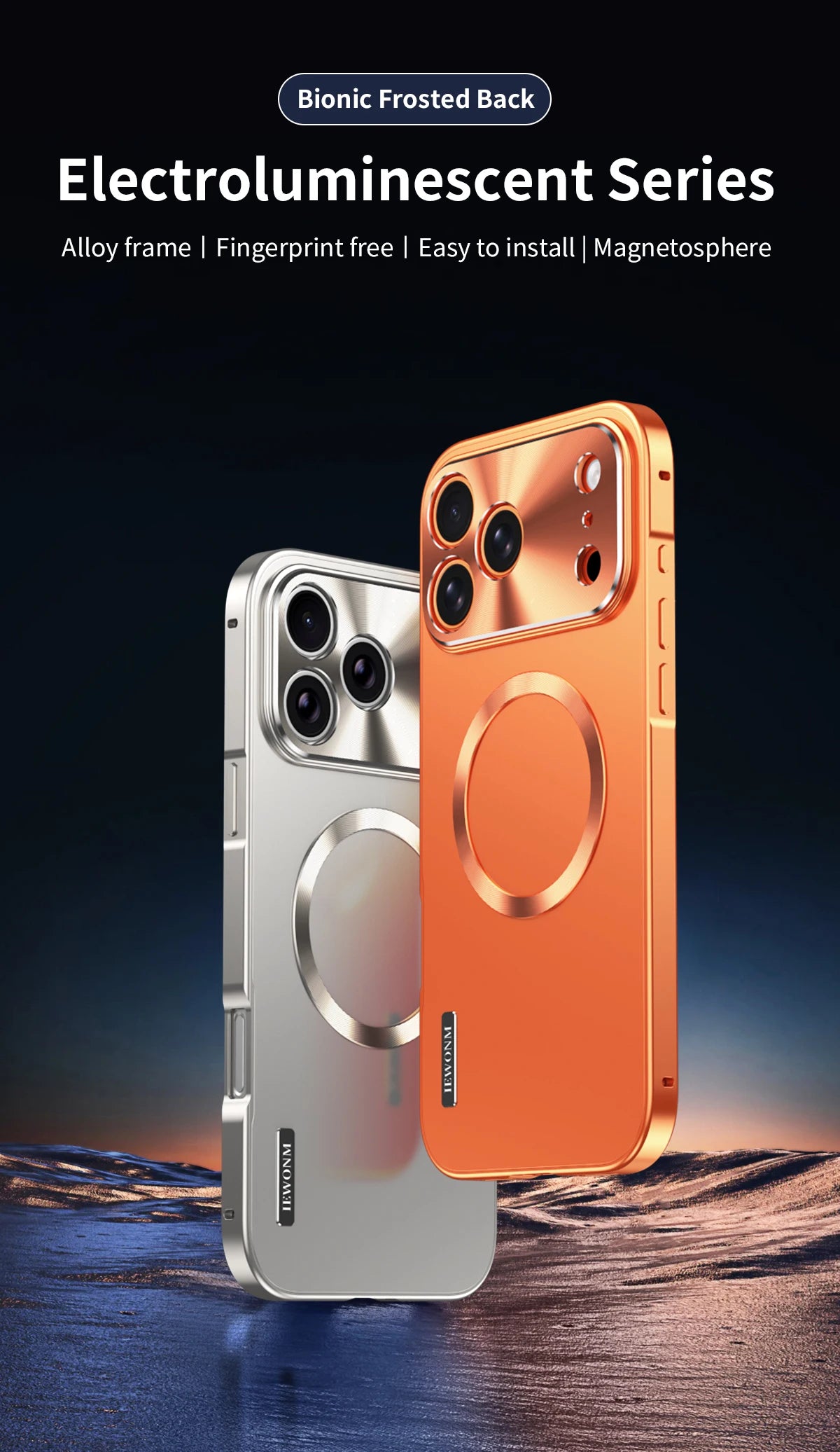 Premium iPhone Case MagSafe Compatible Magnetic Shockproof Cover with Camera Lens Protection Ultra Thin Full Protection Aluminum Frame Frosted Matte Back