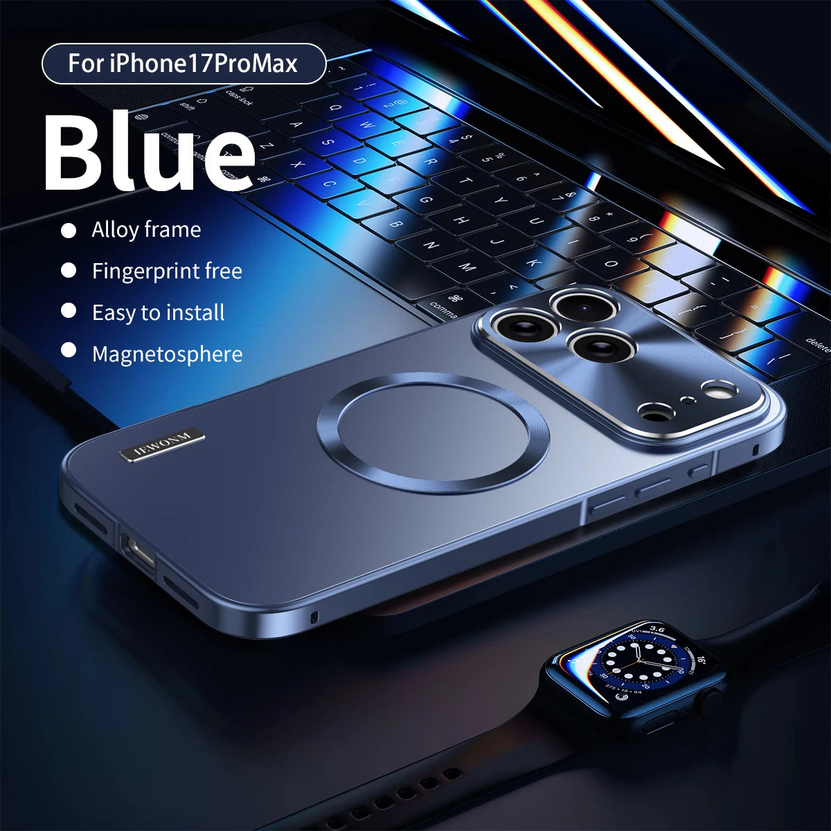 Premium iPhone Case MagSafe Compatible Magnetic Shockproof Cover with Camera Lens Protection Ultra Thin Full Protection Aluminum Frame Frosted Matte Back