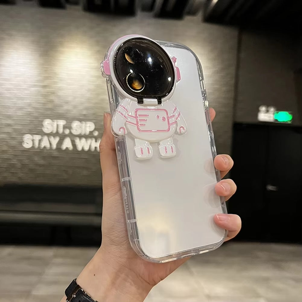 Premium Apple iPhone Case, MagSafe Compatible, Camera Lens and Screen Protection, Ultra Thin, Shockproof, Magnetic, Full All Around Protection, Astronaut Stand Clear Cover