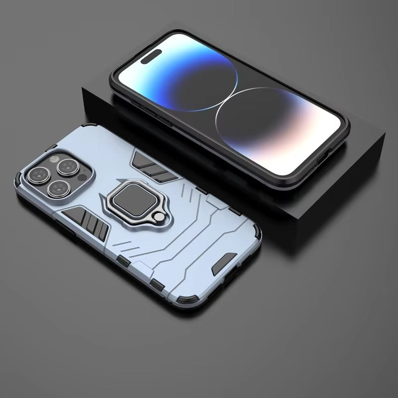 Robust Apple iPhone Case, MagSafe Compatible, Camera Lens and Screen Protection, Ultra Thin, Shockproof, Magnetic, Full All Around Protection, Armor Ring Stand Cover