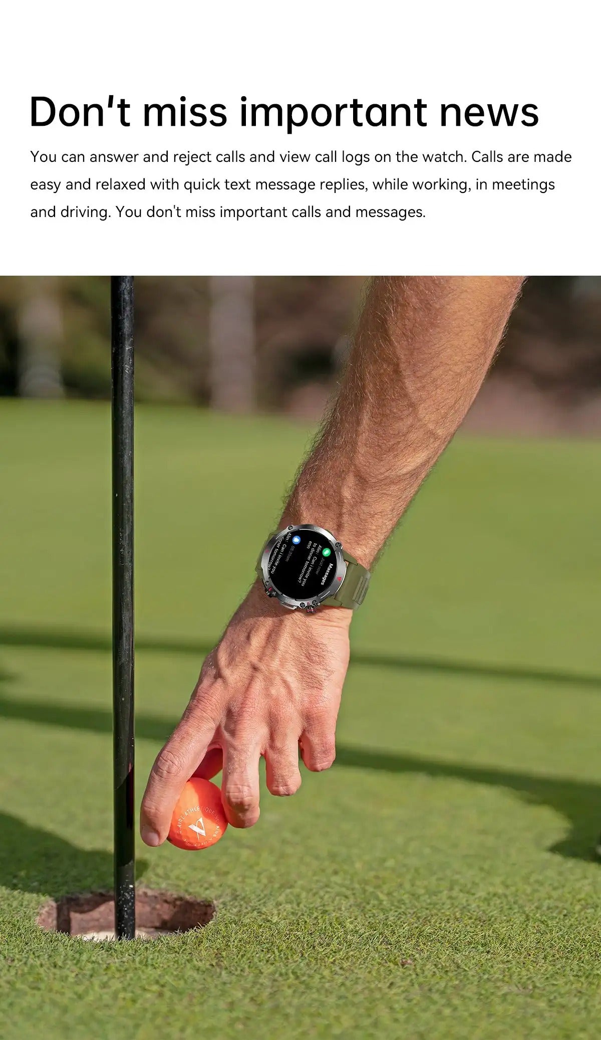 Premium Rugged AMOLED Smartwatch – 1.43" Bluetooth Calling Watch, IP68 Waterproof, Fitness Tracker, SpO2, Sleep Monitor, Voice Assistant, Long Battery Life