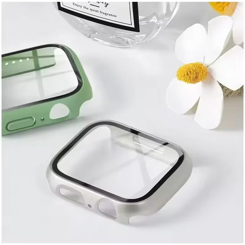 Tempered Glass Screen Protector Case – Full Cover Shockproof Bumper with Ultra-Clear Touch Glass, Compatible with 38mm to 45mm Smartwatches