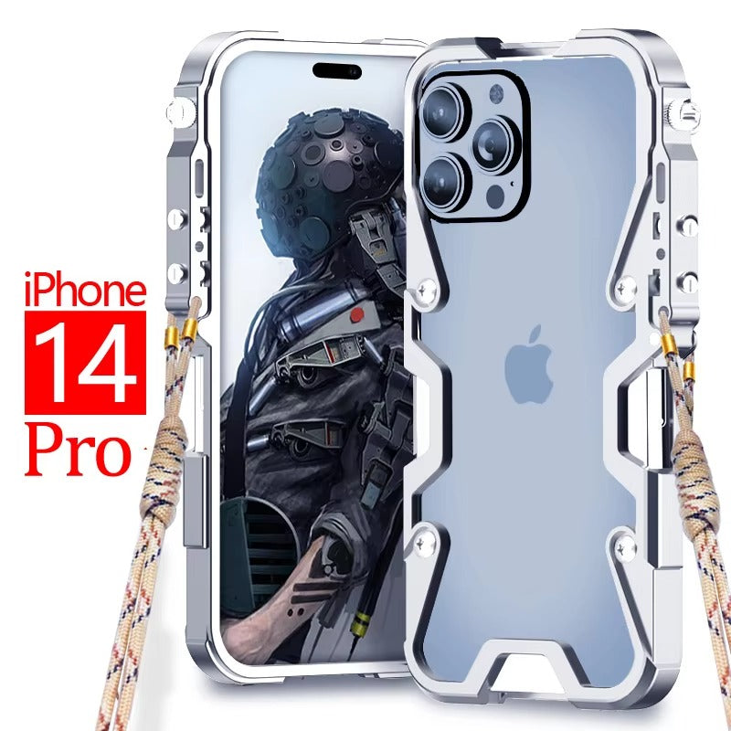 Luxury Apple iPhone Case, MagSafe Compatible, Camera Lens and Screen Protection, Ultra Thin, Shockproof, Magnetic, Full All Around Protection, Handmade Skull Metal Cover