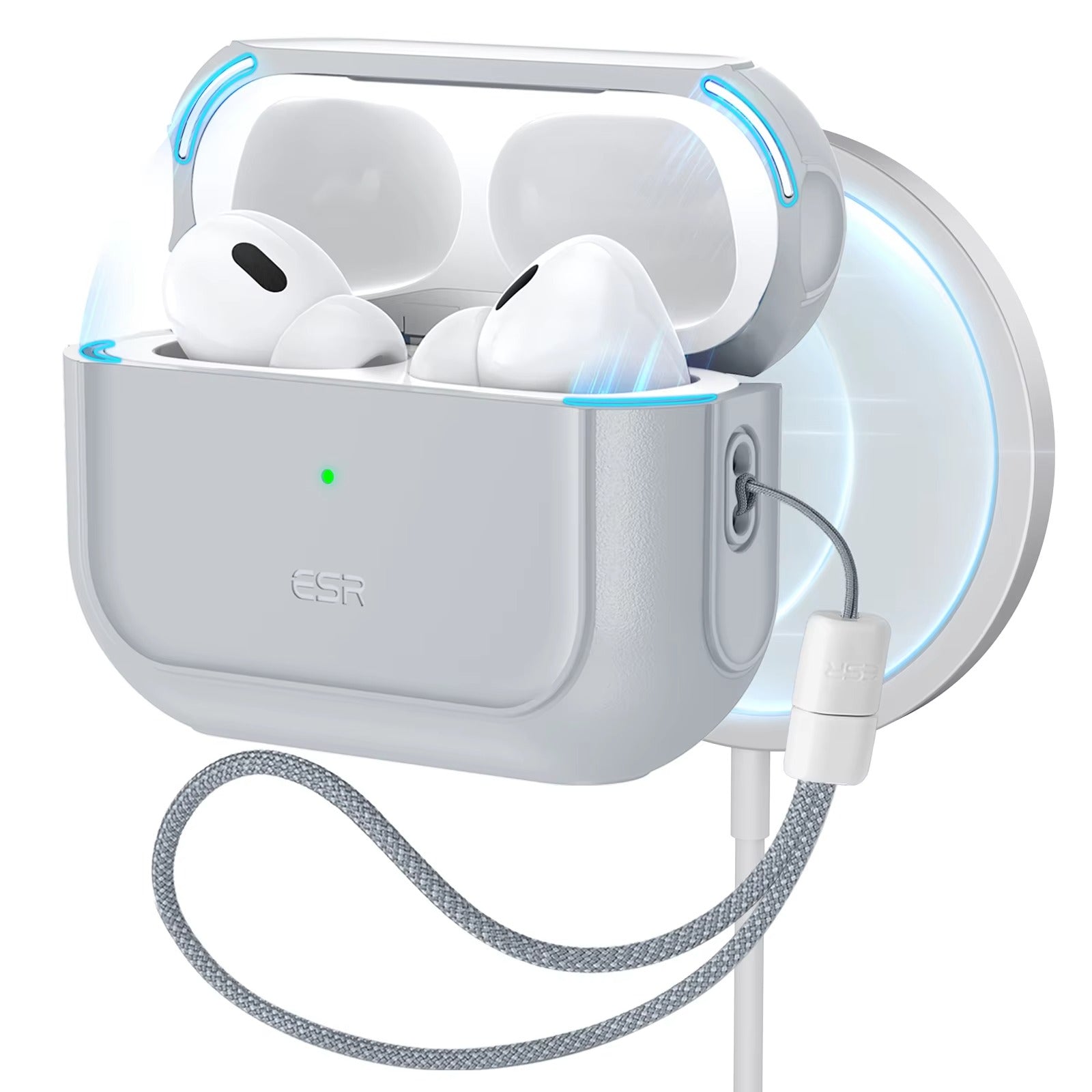 Premium MagSafe Case for AirPods Pro 2, with Lanyard, Compatible with AirPods Pro Series 2023, 2022, 2019 (USB-C & Lightning)