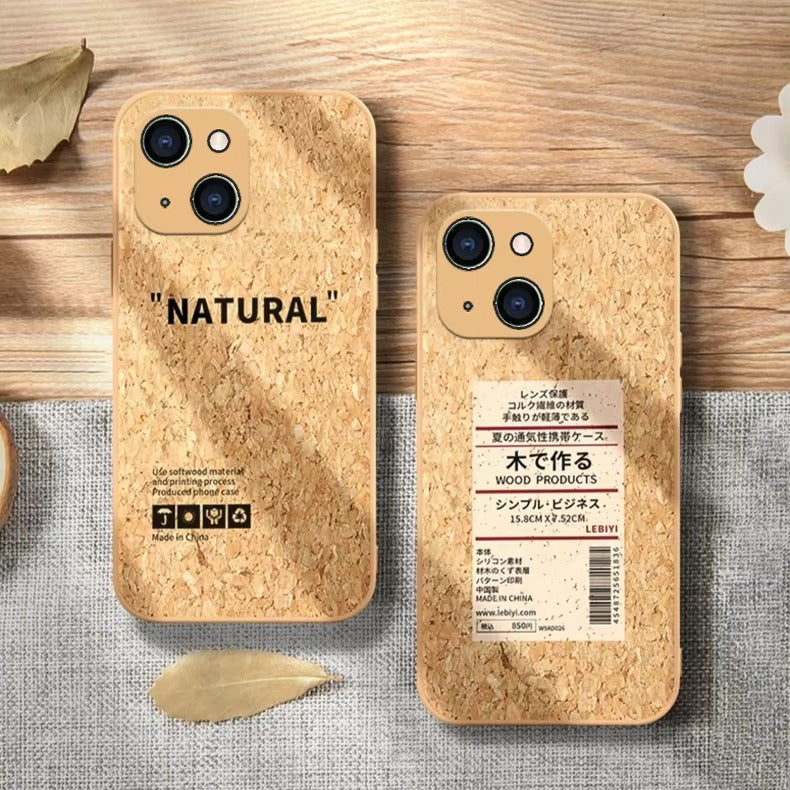 Luxury Apple iPhone Case, MagSafe Compatible, Camera Lens and Screen Protection, Ultra Thin, Shockproof, Magnetic, Full All Around Protection, Cork Wood Soft Cover