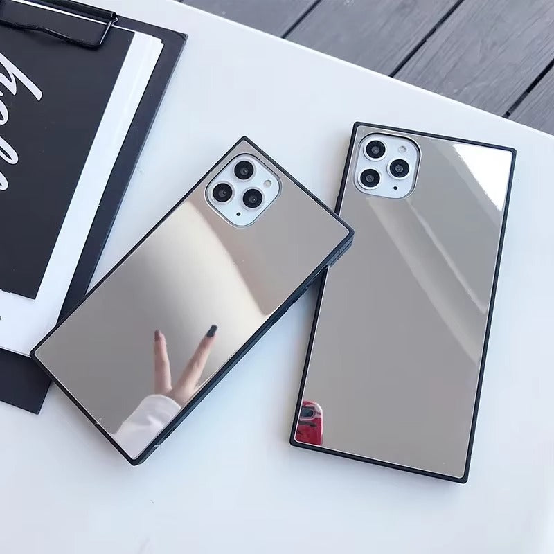 Luxury Apple iPhone Case, MagSafe Compatible, Camera Lens and Screen Protection, Ultra Thin, Shockproof, Magnetic, Full All Around Protection, Square Mirror Bumper Cover