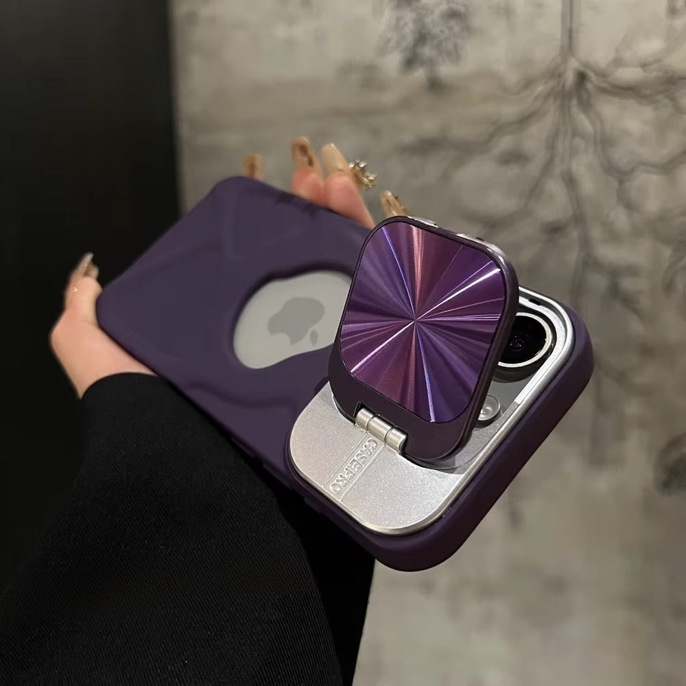 Luxury Apple iPhone Case Ultra Thin Shockproof Magnetic Full All Around Protection Cover with Matte Bracket & Logo Window