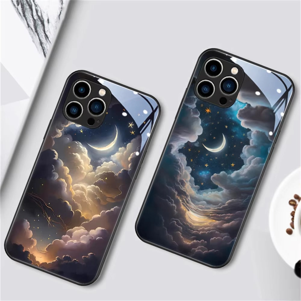Premium Apple iPhone Case, MagSafe Compatible, Camera Lens and Screen Protection, Ultra Thin, Shockproof, Magnetic, Full All Around Protection, Starry Sky LED Glass Cover
