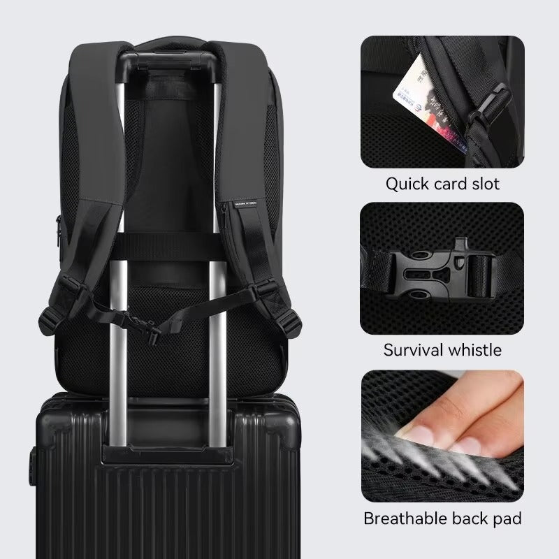 High Quality Waterproof Laptop Backpack for Men, USB Charging Travel Bag, Business Tech Rucksack Fits 17" MacBook