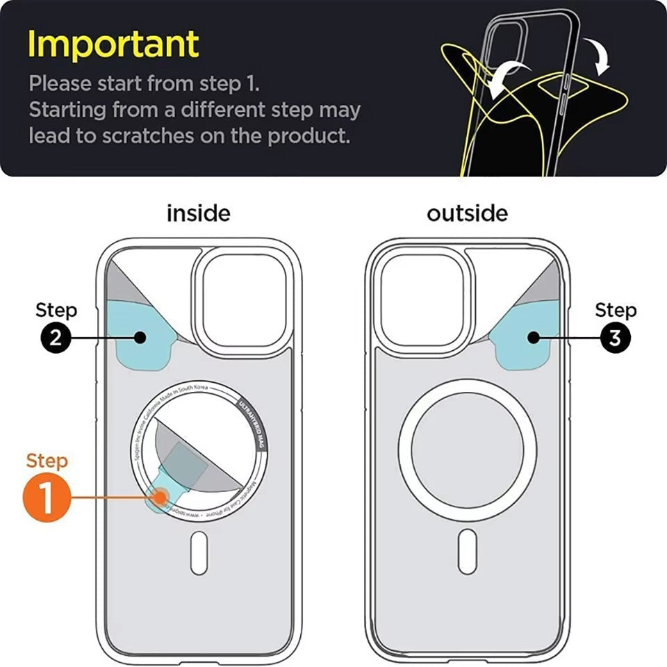 Premium Apple iPhone Case, MagSafe Compatible, Camera Lens & Screen Protection, Ultra Thin, Shockproof, Magnetic Full All Around Cover – Hard Crystal Clear Magnetic Case with Wireless Charging Support