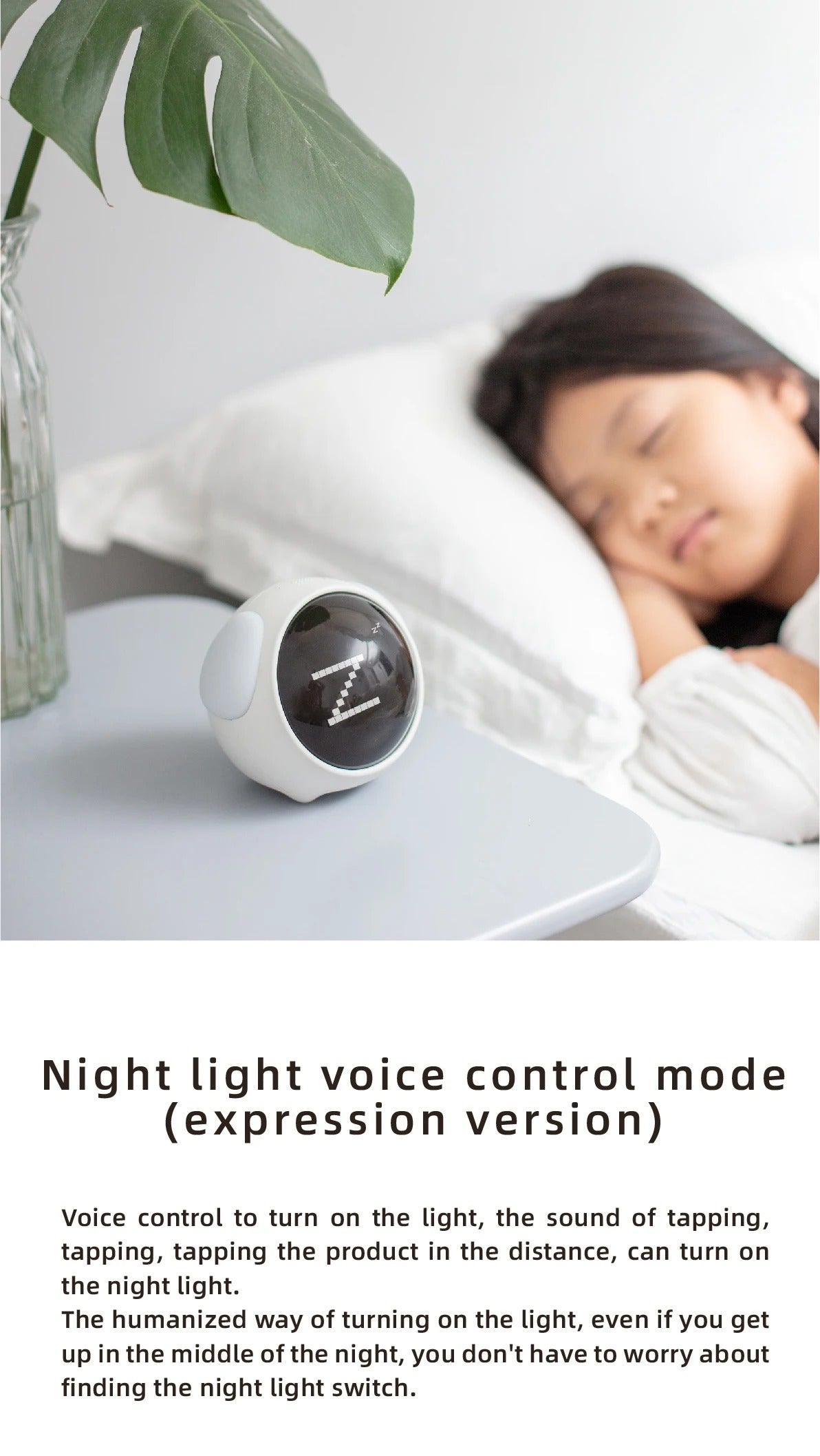 Luxury LED Digital Alarm Clock – Multifunction Voice Control Night Light with Snooze, Temperature Display, Dual Alarms, Music, Modern Home Design