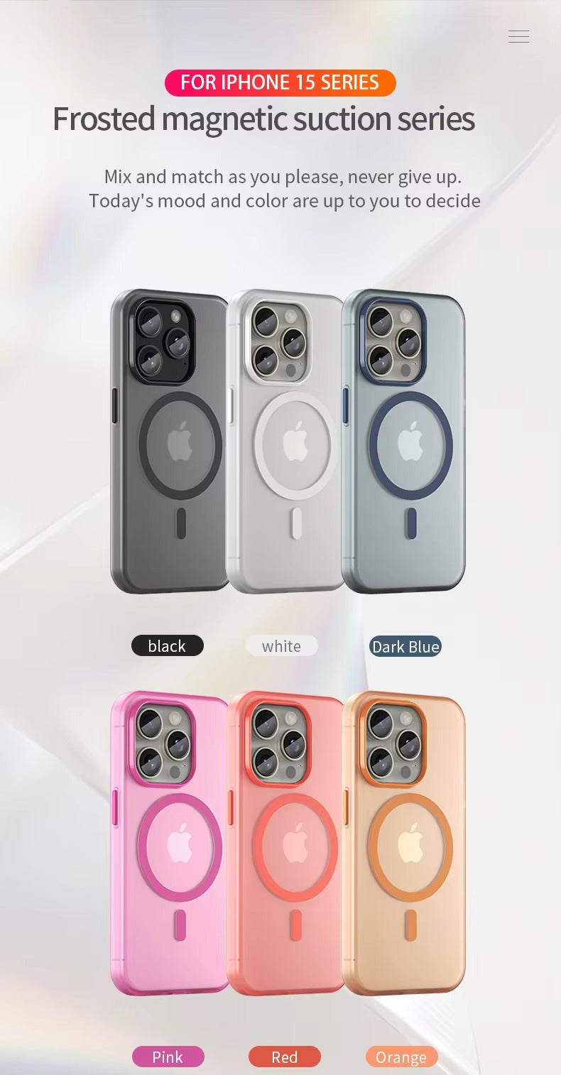 Luxury Apple iPhone Case, MagSafe Compatible, Camera Lens & Screen Protection, Ultra Thin, Shockproof, Magnetic Full All Around Cover – Matte TPU Bumper Case with Wireless Charging Support & Magnetic Snap Fit