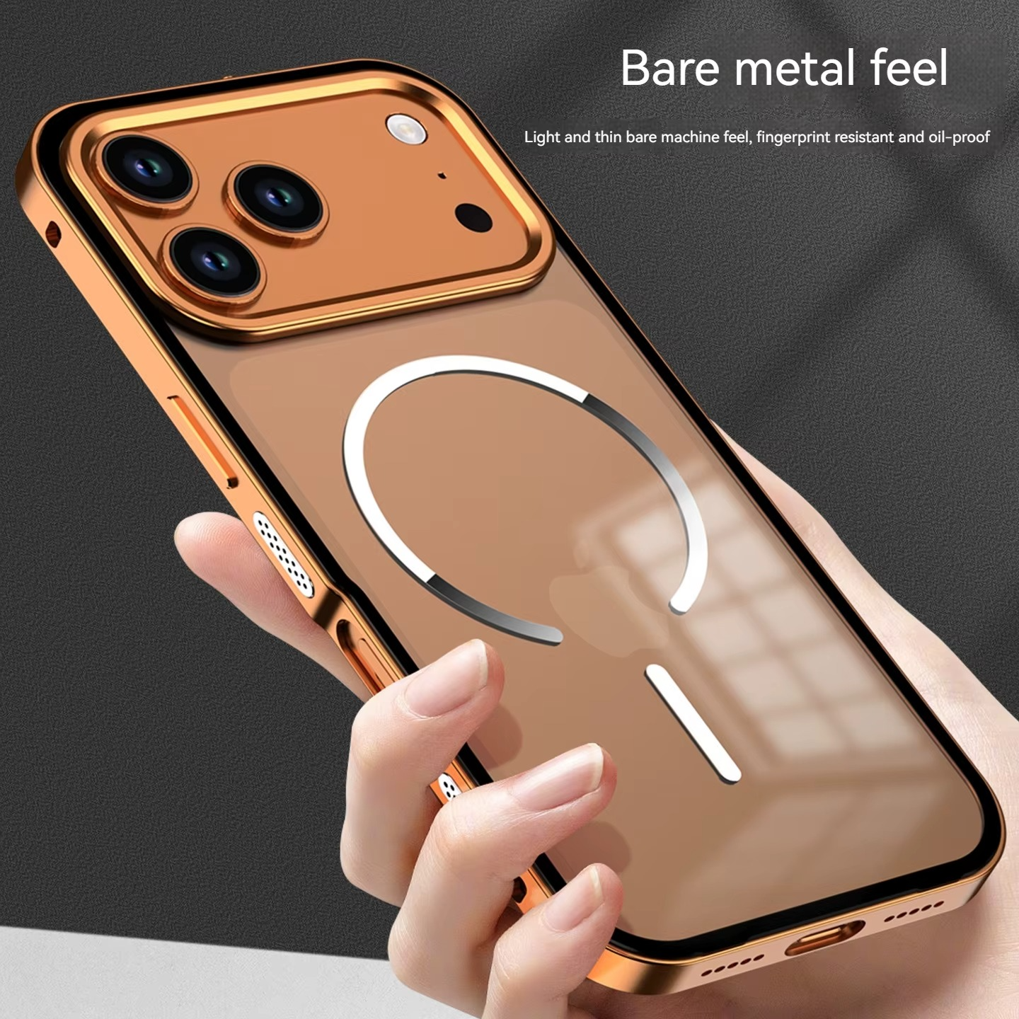 Premium Aluminum Alloy Frame iPhone Case – MagSafe Compatible Magnetic Protective Cover with Frosted Matte Back and Raised Camera Lens Guard