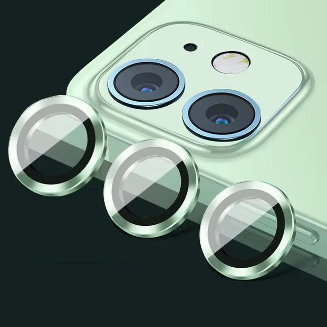 Luxury Metal Camera Lens Protector for iPhone – Diamond Edging, 9H Corning Glass, Anti-Scratch, Shockproof, Ultra HD Transparent Lens Cover Ring