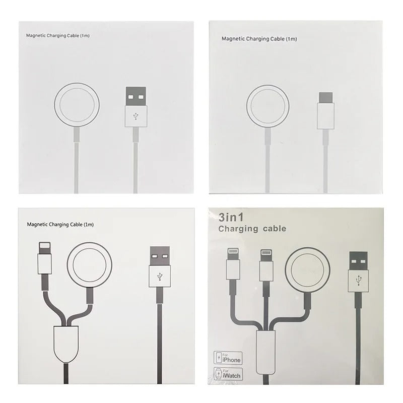 High-Speed 2-in-1 Magnetic Wireless Charger Cable – USB-A Fast Charging Cord for Apple Watch & iPhone, Strong Magnetic Adsorption, Smart Chip Protection