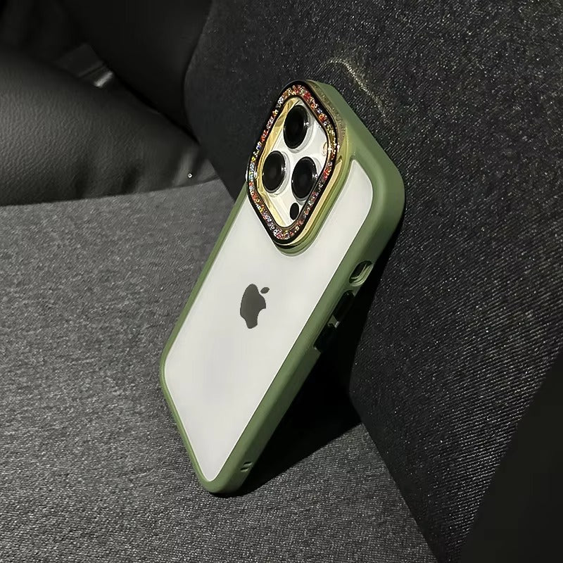 Luxury Apple iPhone Case, MagSafe Compatible, Camera Lens & Screen Protection, Ultra Thin, Shockproof, Magnetic Full All Around Cover – Glitter Diamond Transparent Armor Case with Enhanced Camera Protection