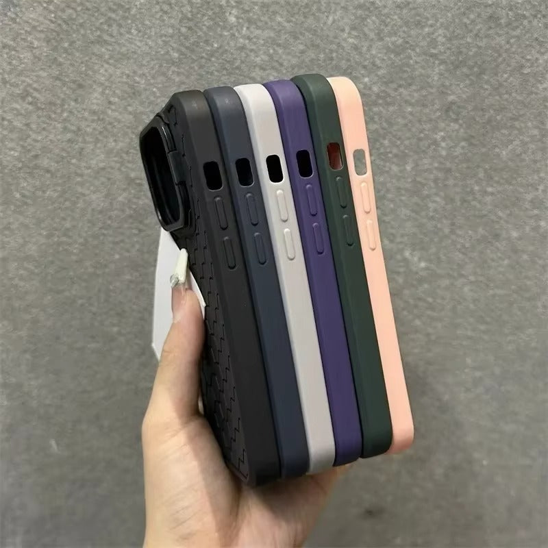 Luxury Apple iPhone Case Ultra Thin Shockproof Magnetic Full All Around Protection Cover with Soft Bracket Wireless Charging