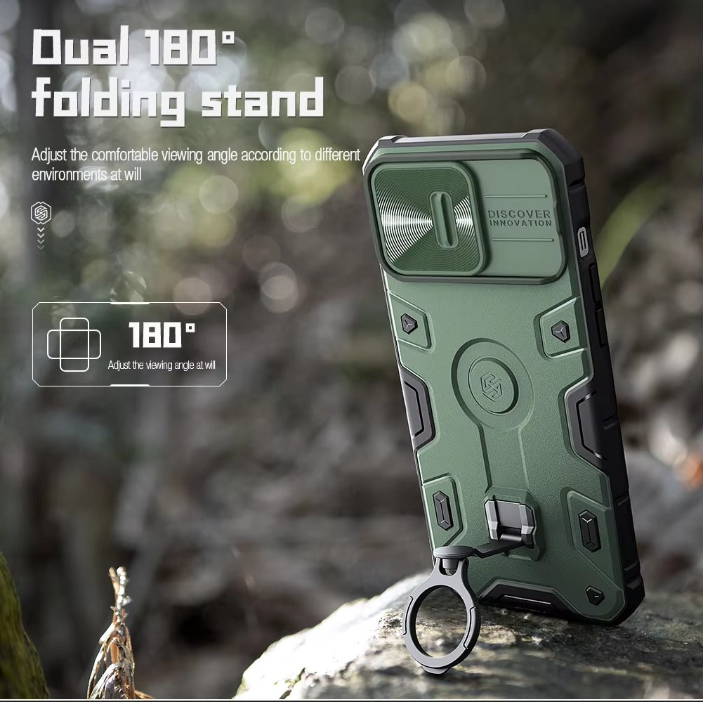 Premium Apple iPhone Case, MagSafe Compatible, Camera Lens & Screen Protection, Ultra Thin, Shockproof, Magnetic Full All Around Cover – Heavy Duty Hard PC Case with Slide Camera Cover & Built-In Kickstand