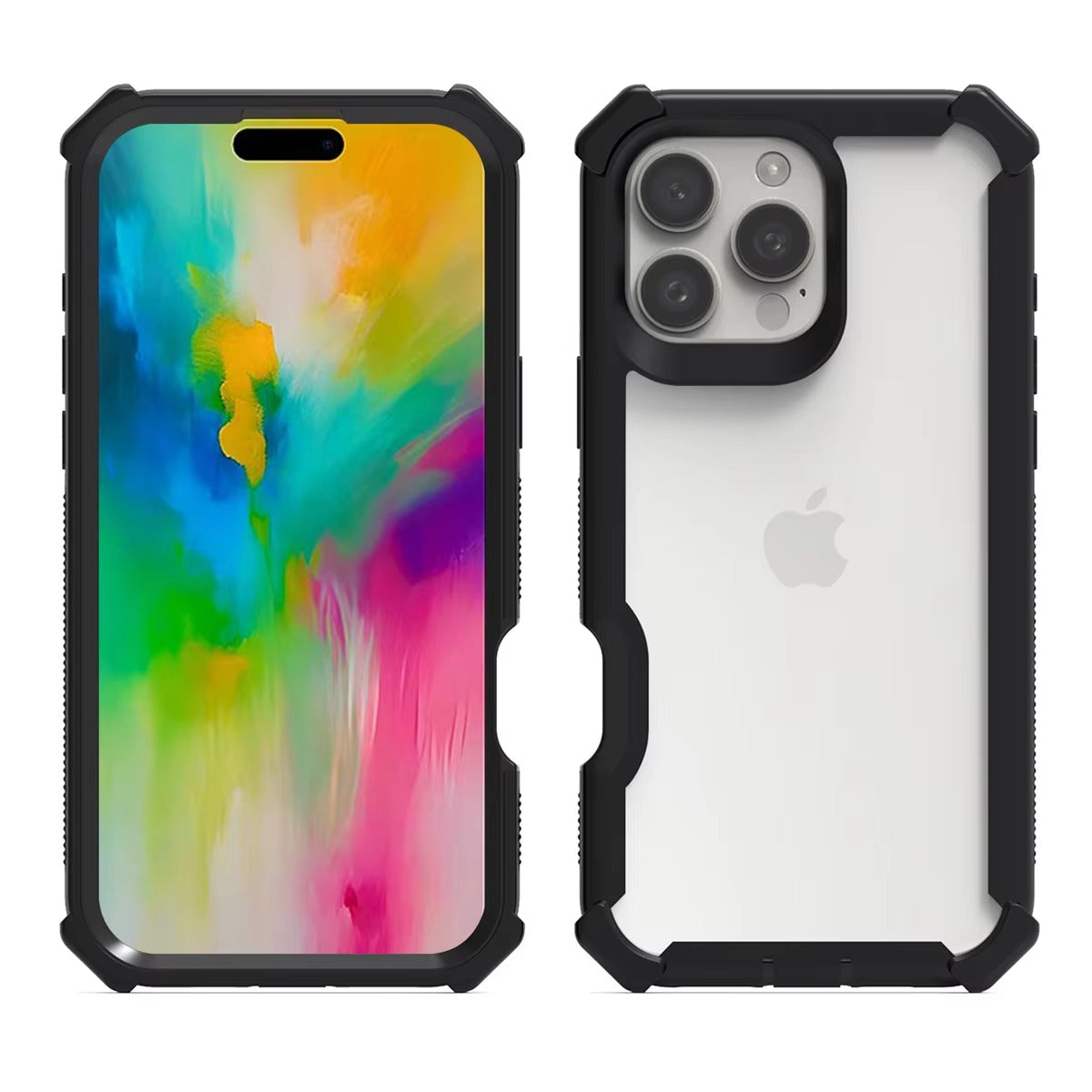 Robust Apple iPhone Case, MagSafe Compatible, Camera Lens & Screen Protection, Ultra Thin, Shockproof, Magnetic Full All Around Cover – Rugged Hybrid TPU Case with Transparent Silicone Back & Hard PC Bumper Frame