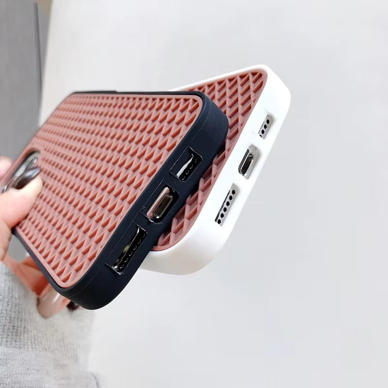Premium Apple iPhone Case, MagSafe Compatible, Camera Lens & Screen Protection, Ultra Thin, Shockproof, Magnetic Full All Around Cover – Waffle Sport Shoe Sole Texture Silicone Case with Grippy Back Design