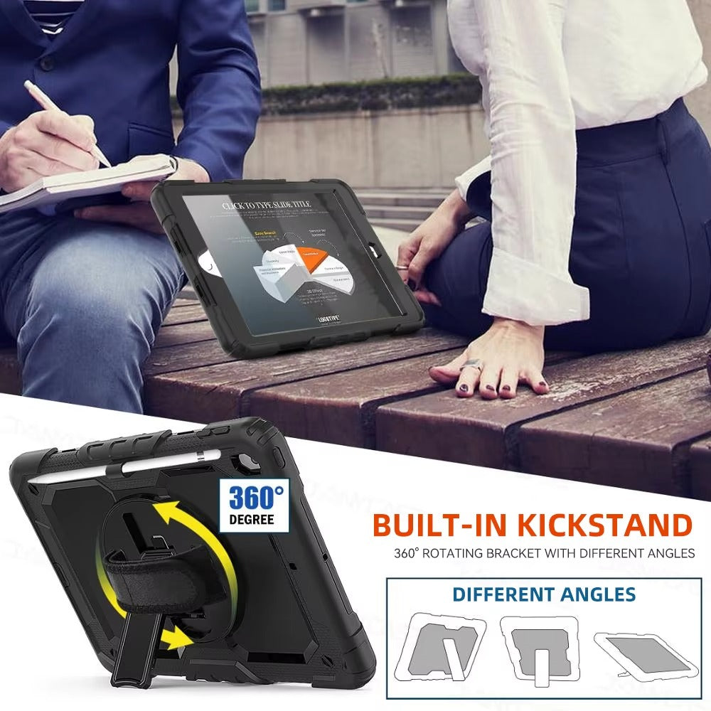 Rugged iPad Case – Shockproof Heavy Duty Protective Cover Compatible with 9.7", 10.2", 10.5", 10.9", 11", 12.9", 13" Tablets