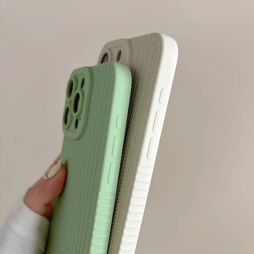 Luxury Apple iPhone Case, MagSafe Compatible, Camera Lens & Screen Protection, Ultra Thin, Shockproof, Magnetic Full All Around Cover – Woven Pattern Soft Silicone Case with Solid Color Stylish Design