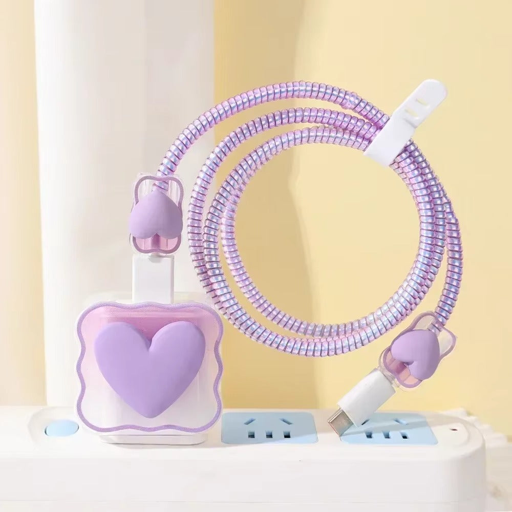 High Quality Heart-Shaped Charger Protector – Silicone Anti-Break, Scratch-Proof Cover Sleeve for Apple 18W, 20W Adapters,