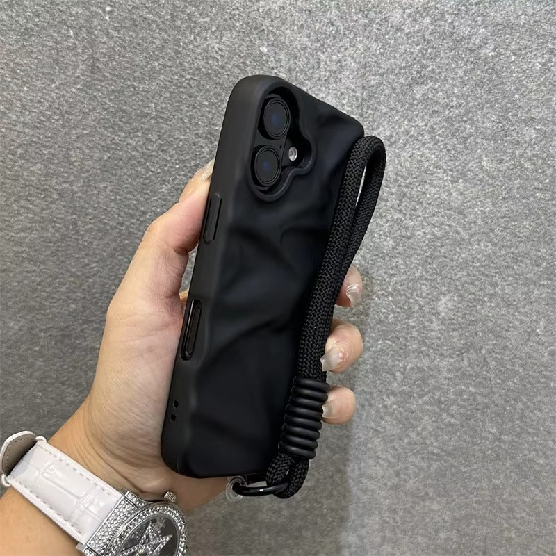 Premium Apple iPhone Case, MagSafe Compatible, Camera Lens & Screen Protection, Ultra Thin, Shockproof, Magnetic Full All Around Cover – Matte Wrinkle Silicone Case with Soft Back & Wrist Strap