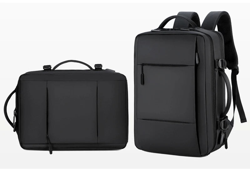 High Quality Waterproof Laptop Backpack for Men, Expandable USB Charging Bag, Business Travel School Rucksack