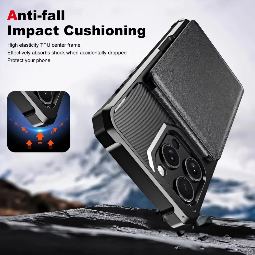 Premium Apple iPhone Case, MagSafe Compatible, Camera Lens and Screen Protection, Ultra Thin, Shockproof, Magnetic, Full All Around Protection, Flip Wallet Stand Cover