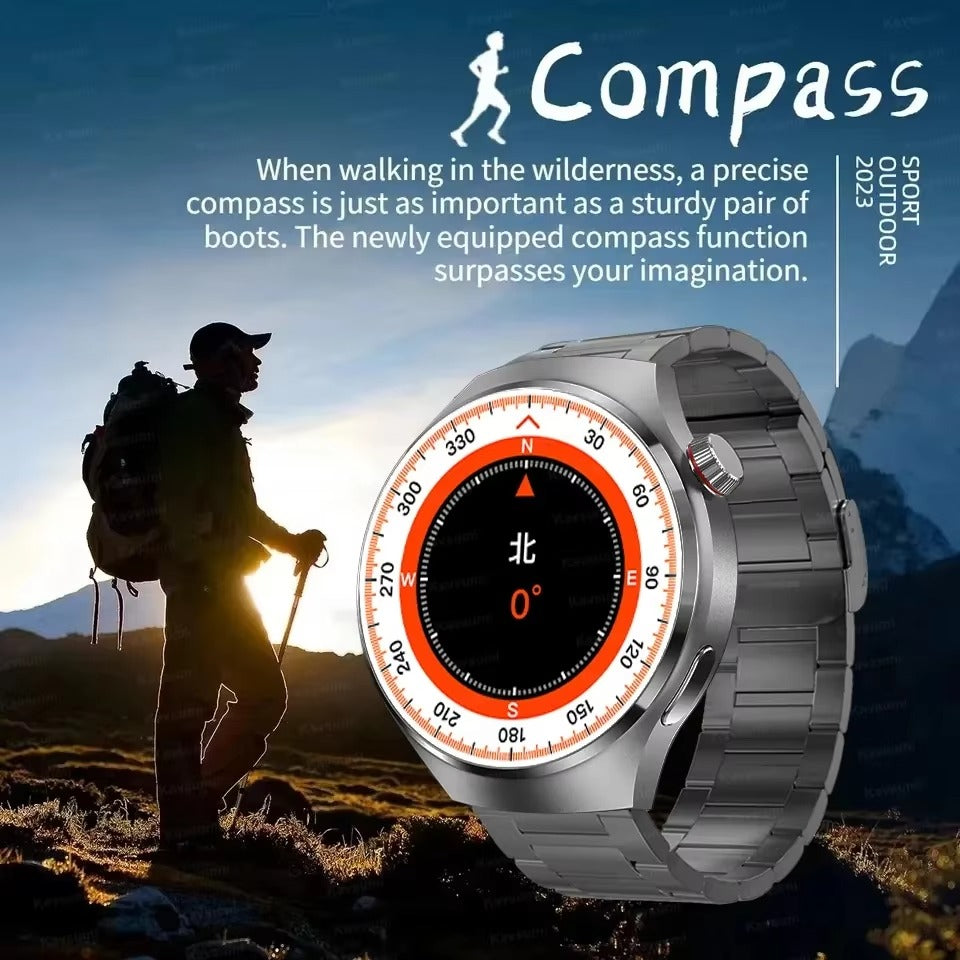 NFC GPS Smartwatch for Men – 1.6" AMOLED Display, Bluetooth Calling, Health & Fitness Tracker, Sleep Monitor, IP68 Waterproof, Long Battery Life, Voice Assistant