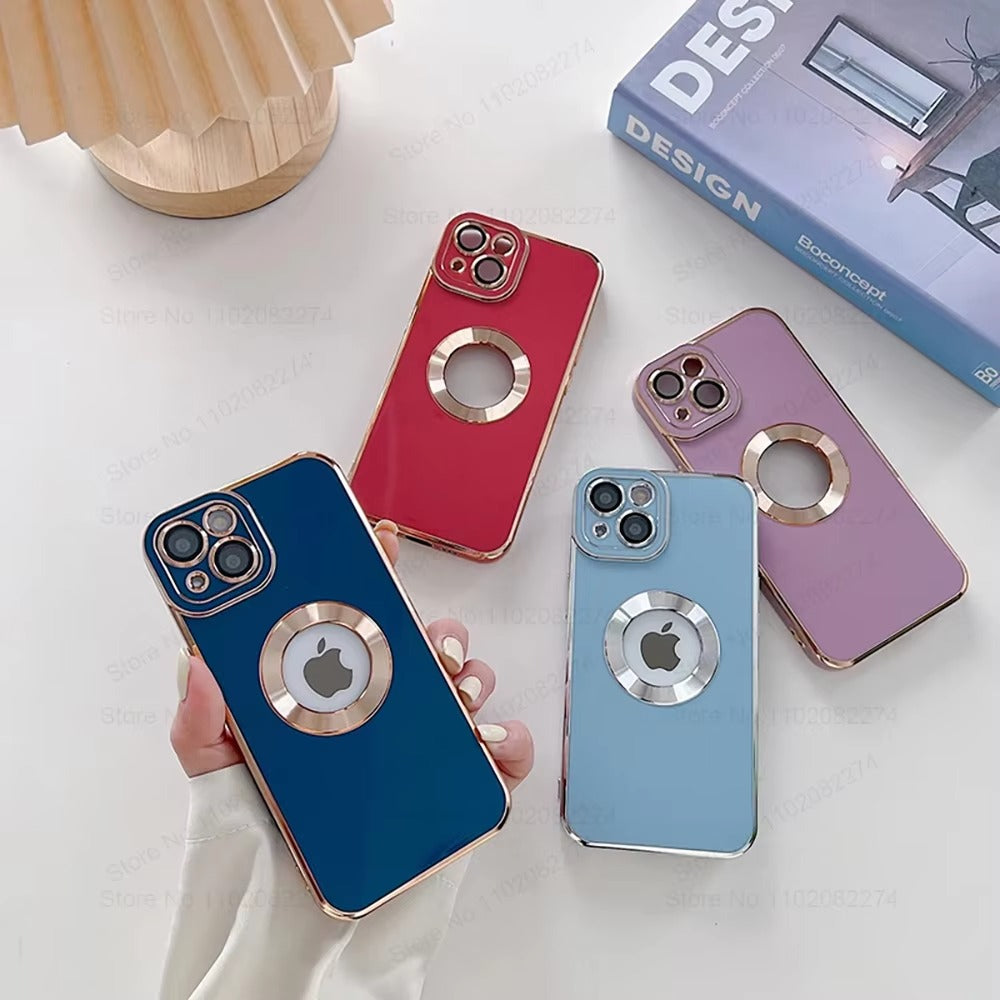 Luxury Apple iPhone Case, MagSafe Compatible, Camera Lens & Screen Protection, Ultra Thin, Shockproof, Magnetic Full All Around Cover – Fashion Plating Soft Silicone Case with Shockproof Protective Design