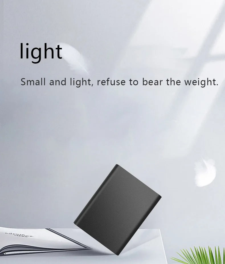 High-Speed External SSD 1TB 2TB – Portable USB 3.1 Solid State Drive, Ultra Slim, Shockproof, Waterproof, Type-C & USB Compatible for Mac/Windows PCs