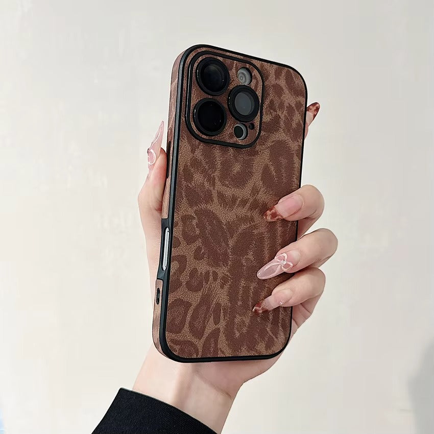 Luxury Apple iPhone Case MagSafe Compatible, Camera Lens & Screen Protection, Ultra Thin Shockproof Magnetic Full All Around Protection Cover with Wrist Strap & Leopard Design