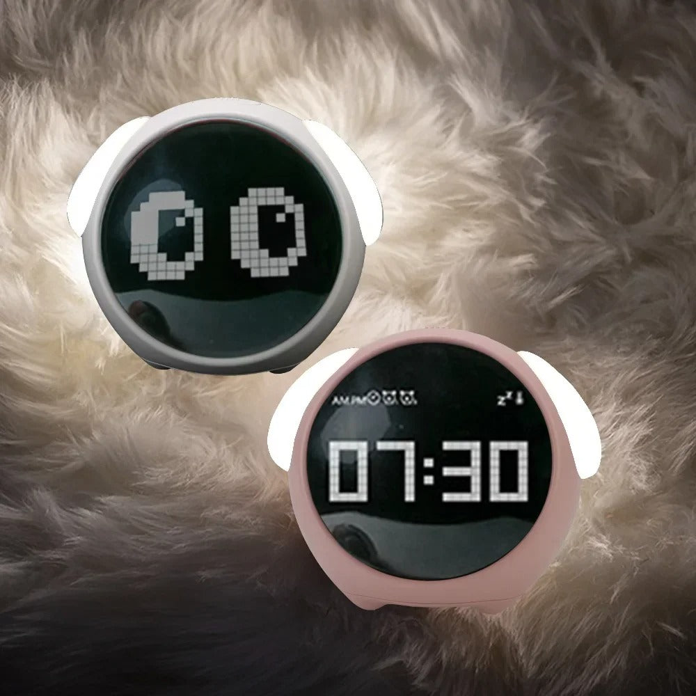 Luxury LED Digital Alarm Clock – Multifunction Voice Control Night Light with Snooze, Temperature Display, Dual Alarms, Music, Modern Home Design