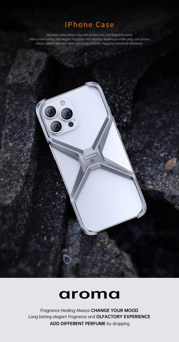 Luxury Apple iPhone Case, MagSafe Compatible, Camera Lens & Screen Protection, Ultra Thin, Shockproof, Magnetic Full All Around Cover – Rimless Aluminum X-Frame Case with Heat Dissipation & Removable Armor Design